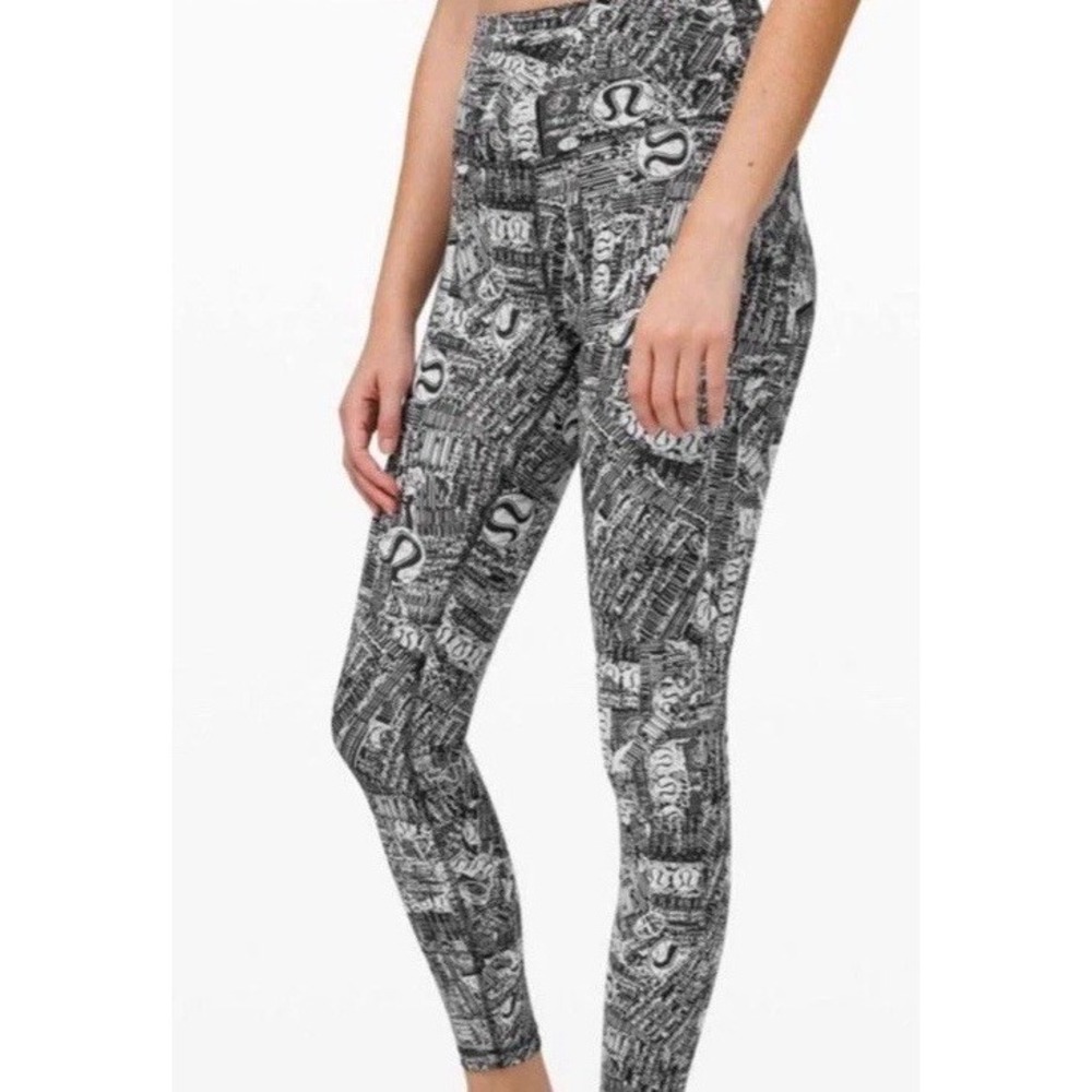 Lululemon Wunder Train HR‎ Tight 25" Tear It Up Alpine All Over Print Size 6 AOP